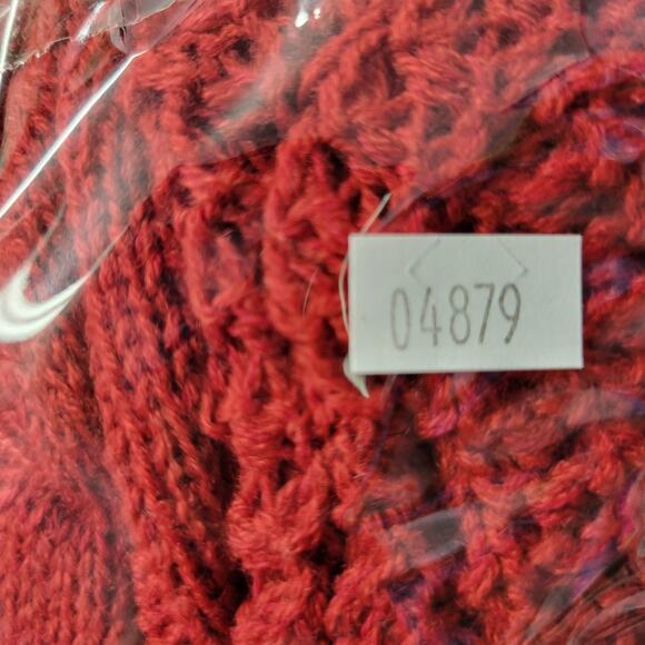 Jennifer Lauren Sweater Womens L Red Open Knit Side Lace Up Dolman Cowl Neck - Picture 14 of 14